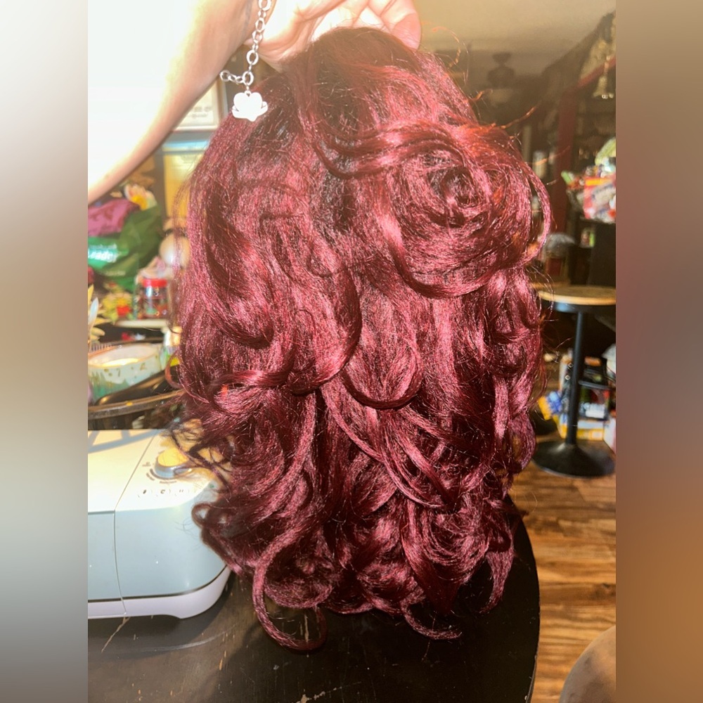 Outre burgundy half wig